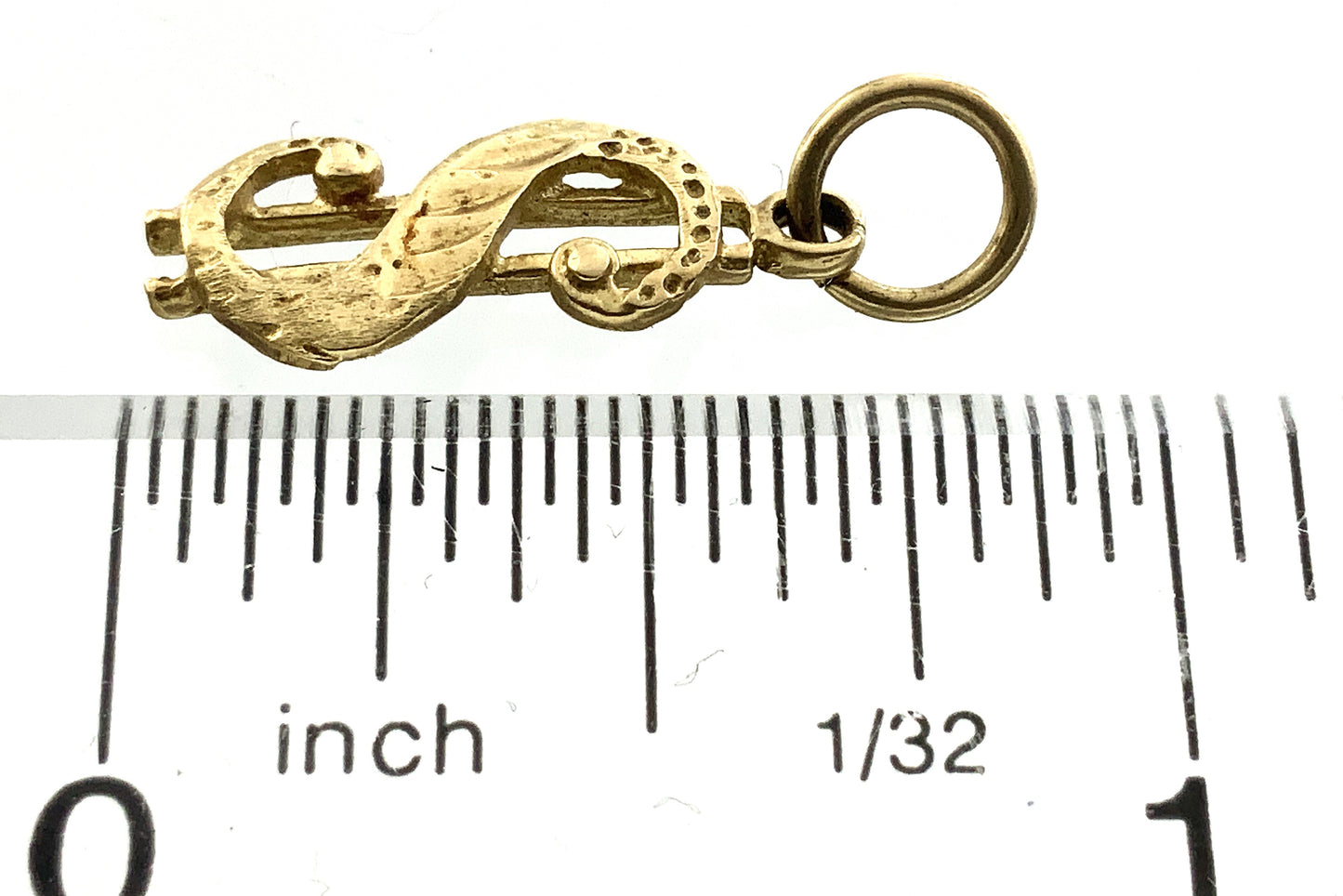 10K Yellow Gold Dollar Sign Money Charm Pendant AU341