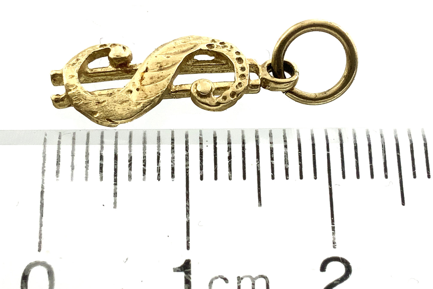 10K Yellow Gold Dollar Sign Money Charm Pendant AU341