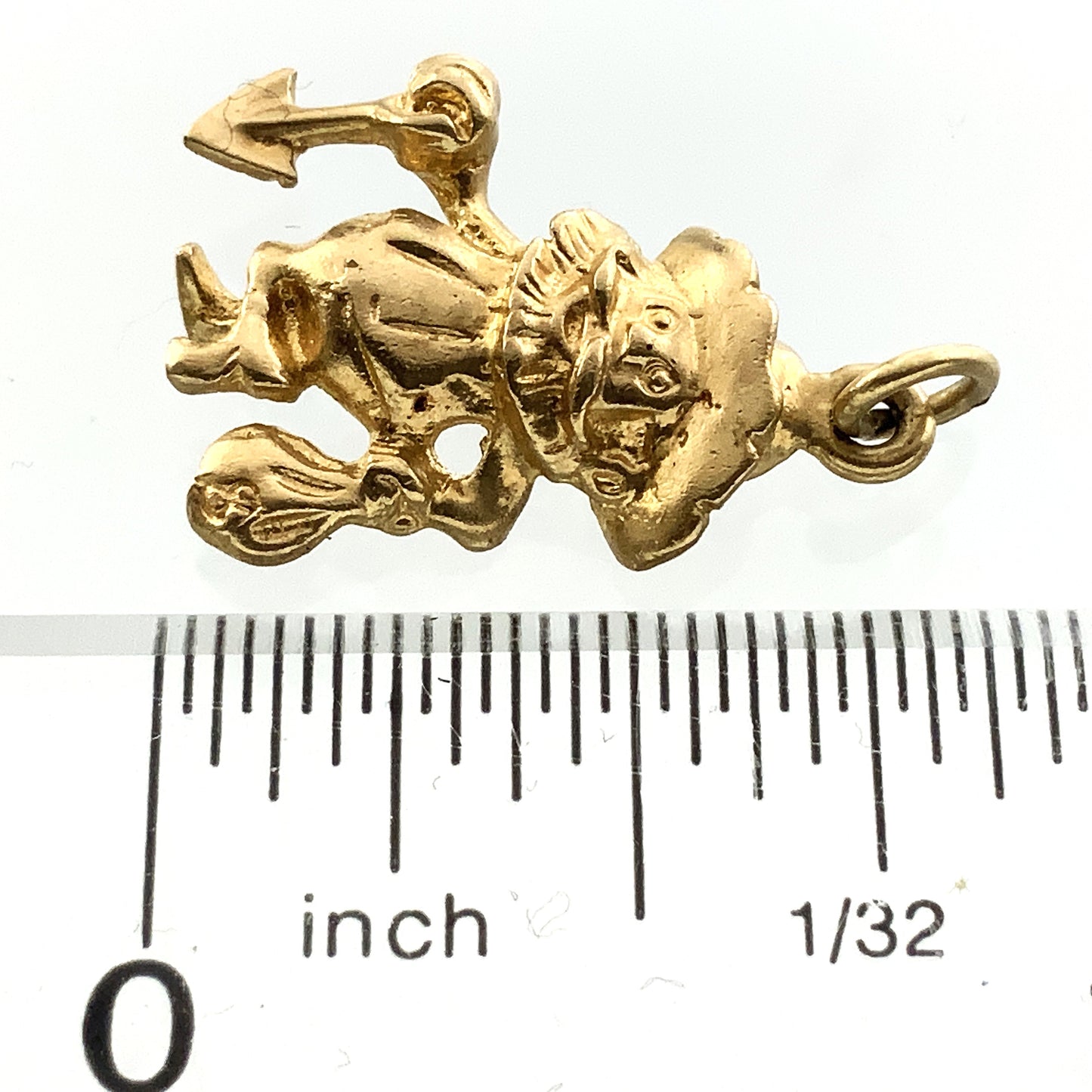 10K Vintage Yellow Gold Prospector with Shovel and Money Bag AU339