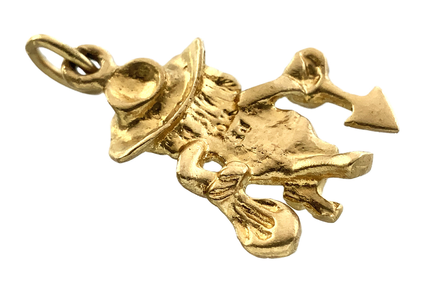 10K Vintage Yellow Gold Prospector with Shovel and Money Bag AU339