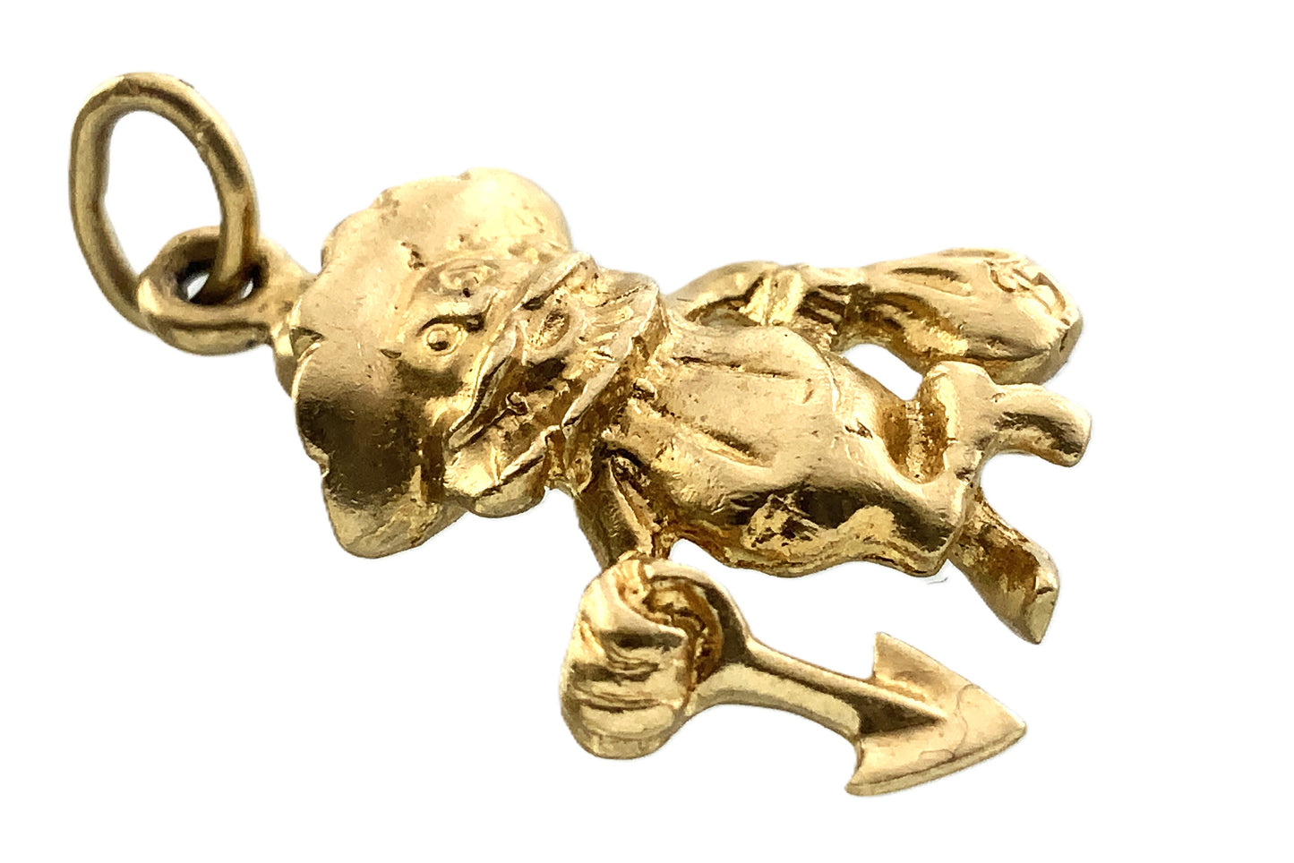 10K Vintage Yellow Gold Prospector with Shovel and Money Bag AU339