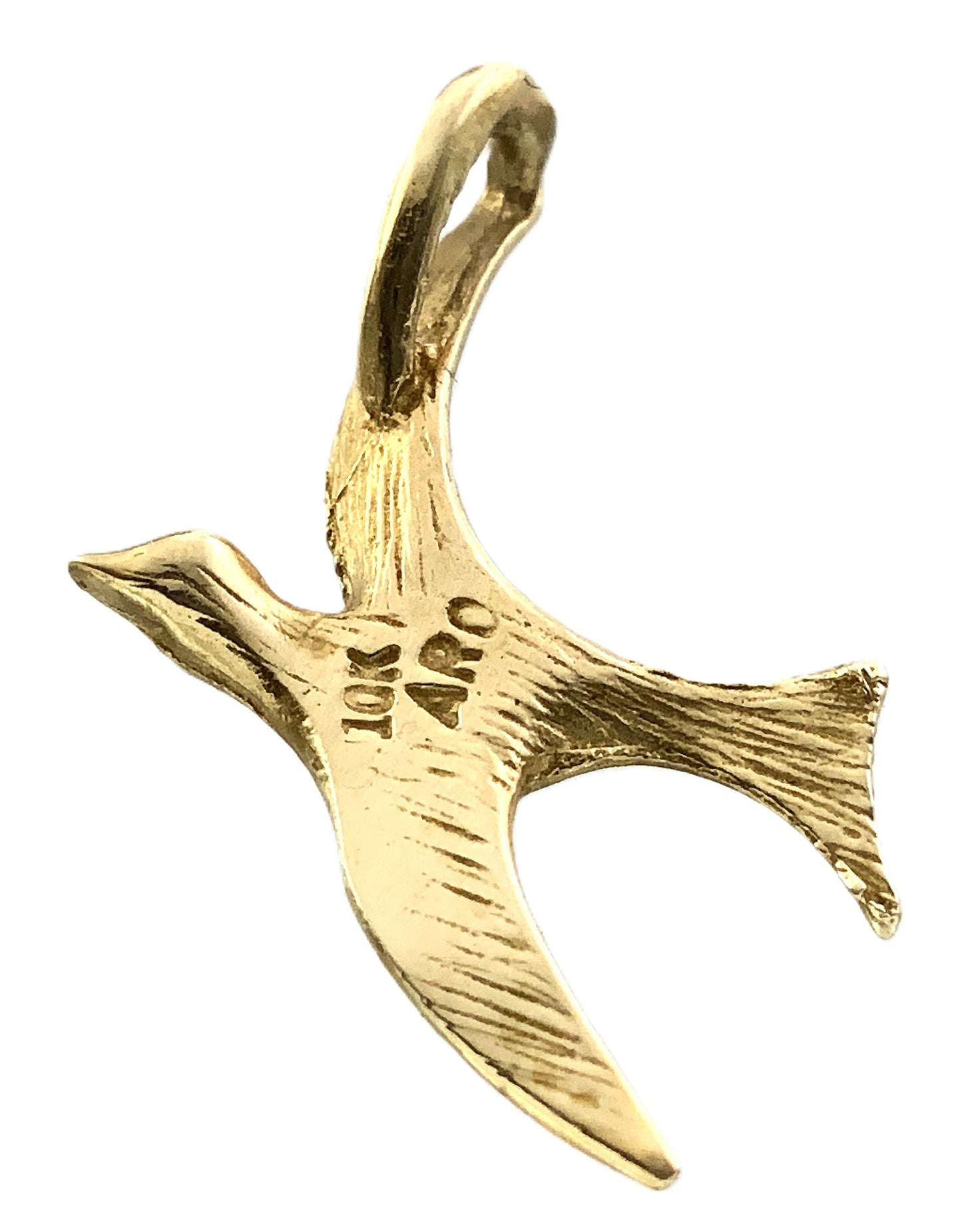 10K Yellow Gold Bird in Flight Charm Pendant AU342