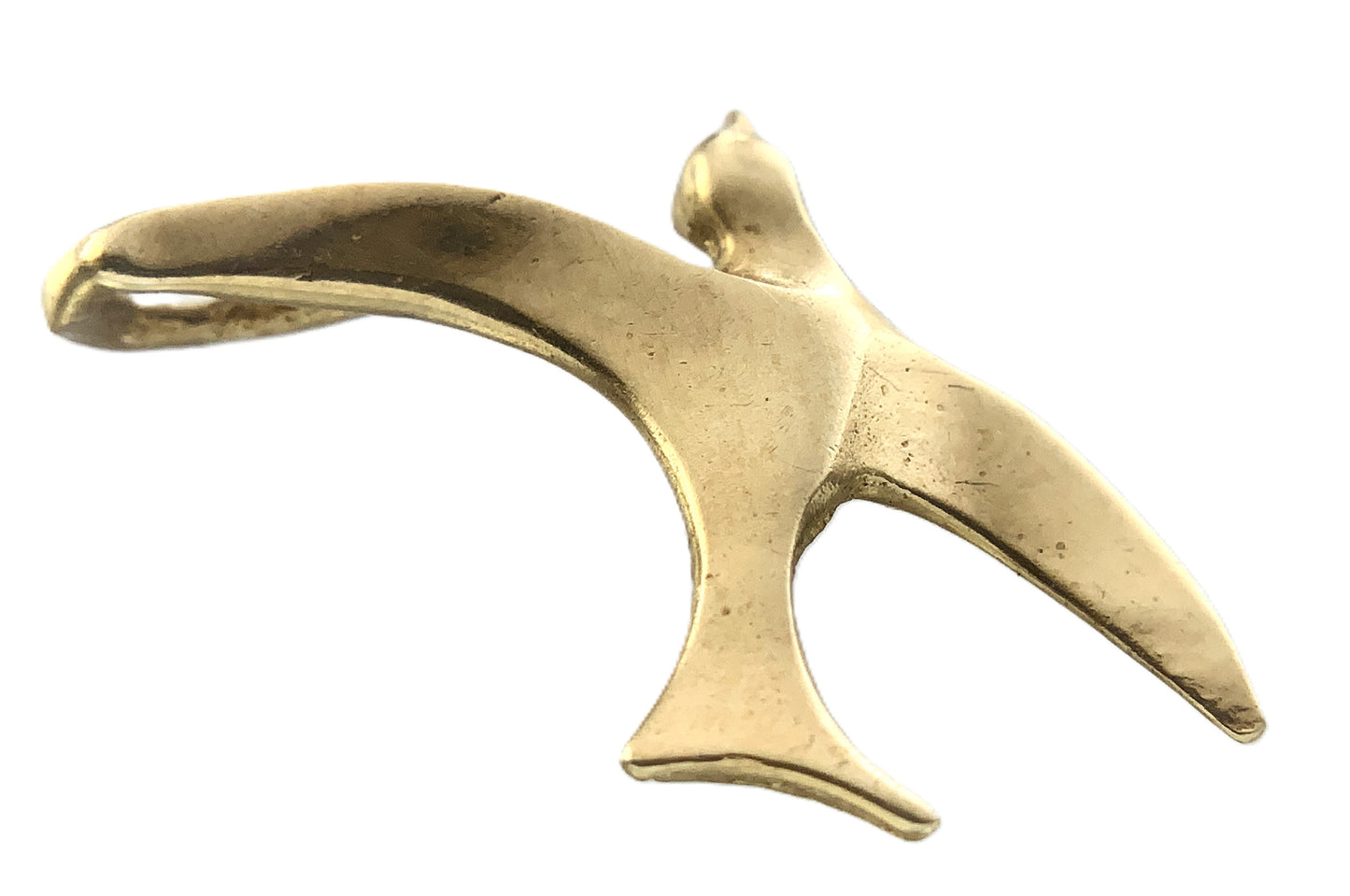 10K Yellow Gold Bird in Flight Charm Pendant AU342