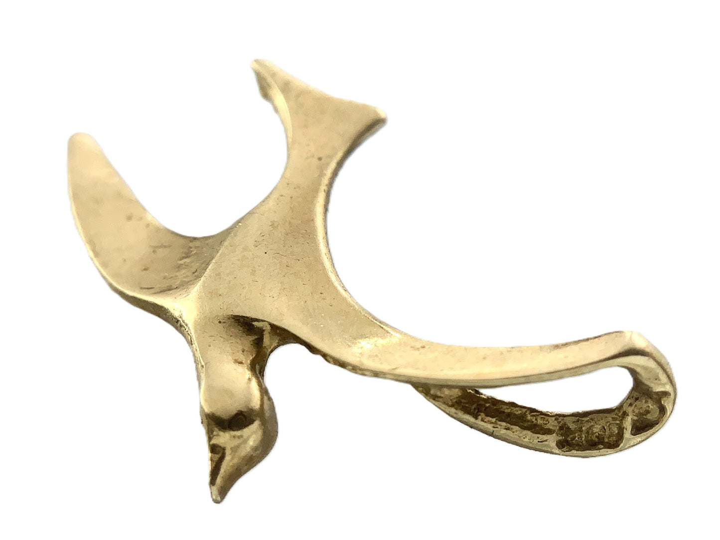 10K Yellow Gold Bird in Flight Charm Pendant AU342