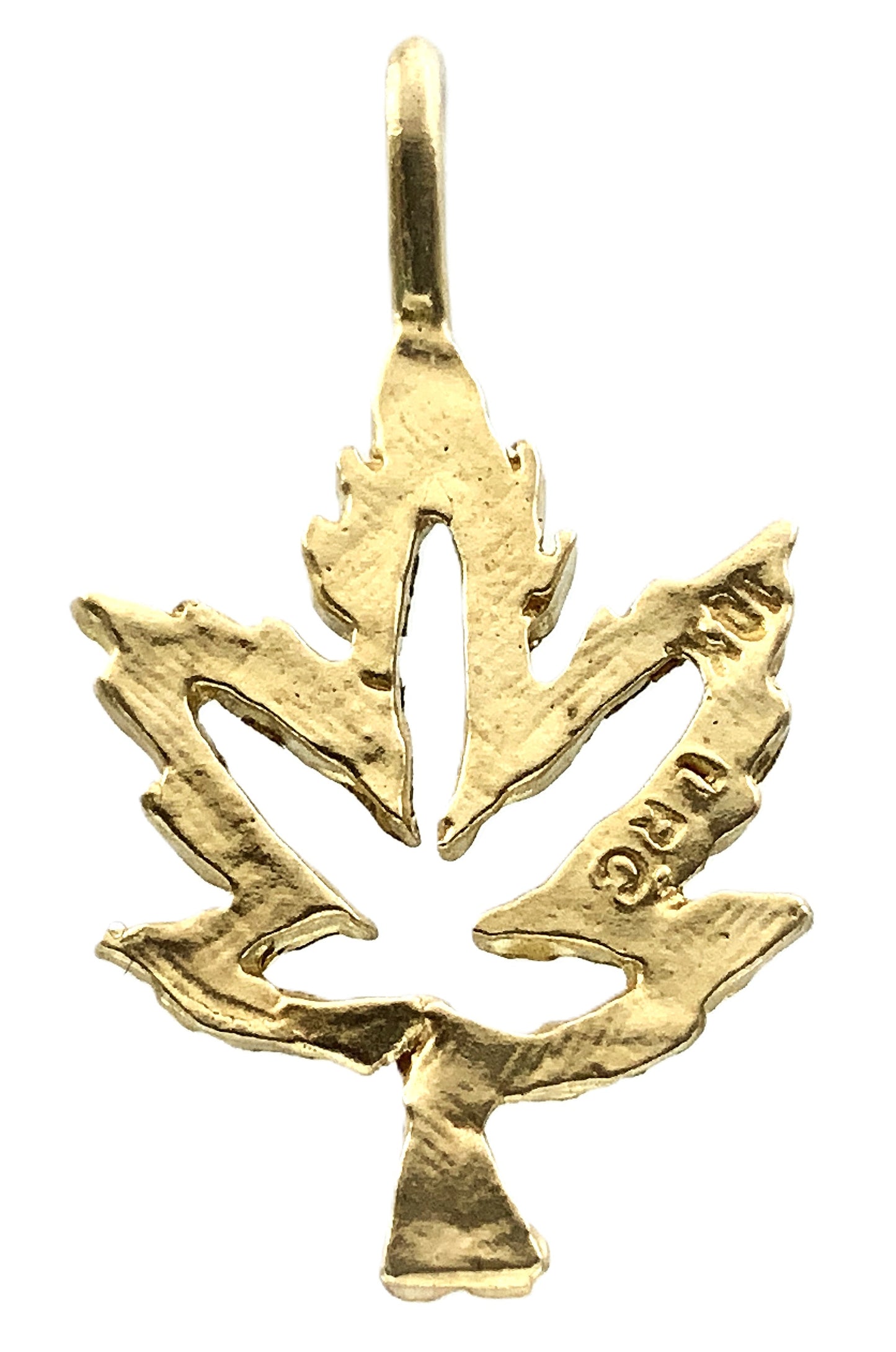 10K Yellow Gold Diamond Cut Maple Leaf Necklace Bracelet Charm Pendant AU345