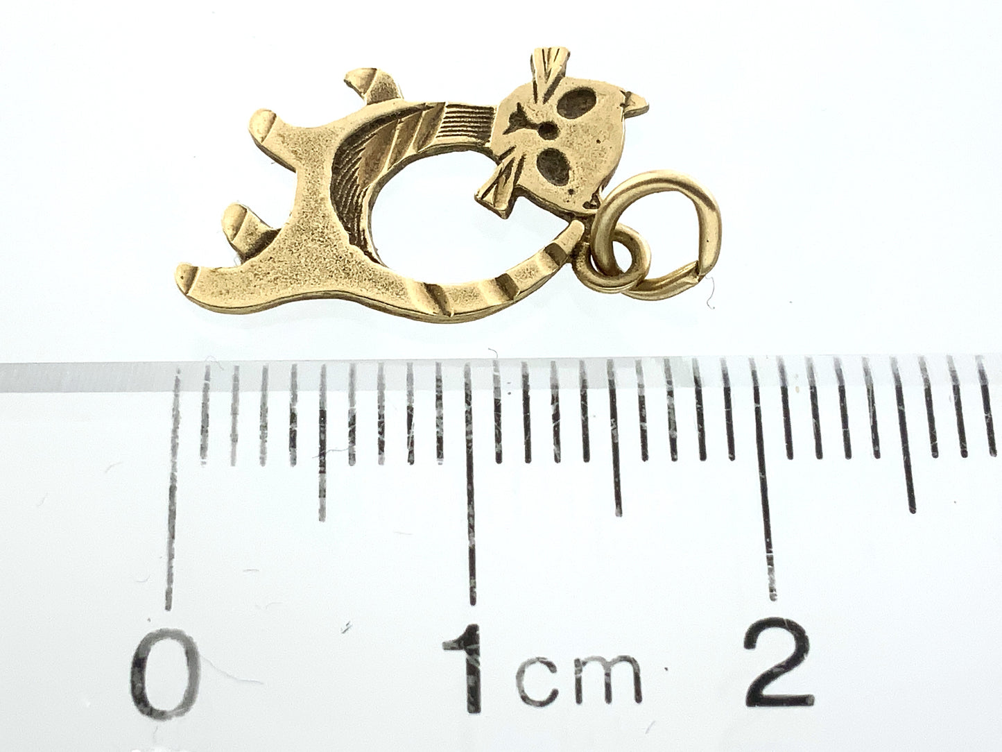 10K Yellow Gold Atomic Era Tom Cat Necklace Bracelet Charm Pendant AU346