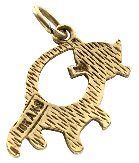 10K Yellow Gold Atomic Era Tom Cat Necklace Bracelet Charm Pendant AU346