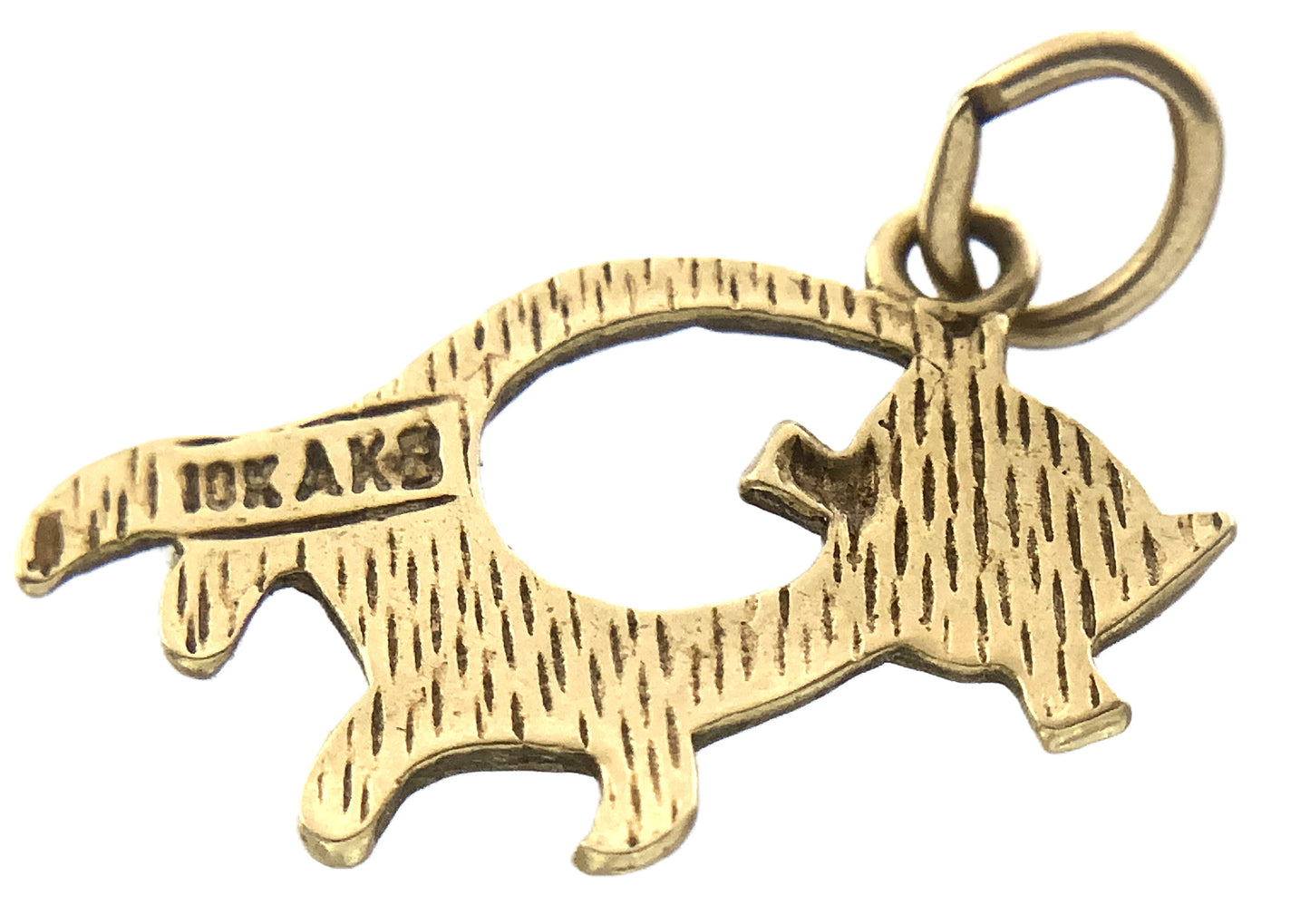 10K Yellow Gold Atomic Era Tom Cat Necklace Bracelet Charm Pendant AU346