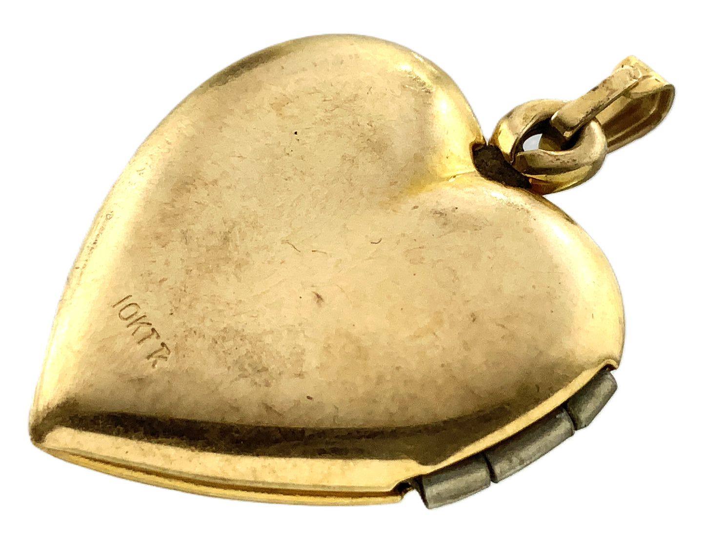 10K Yellow Gold Antique Victorian Etched Heart with Diamond Locket AU347