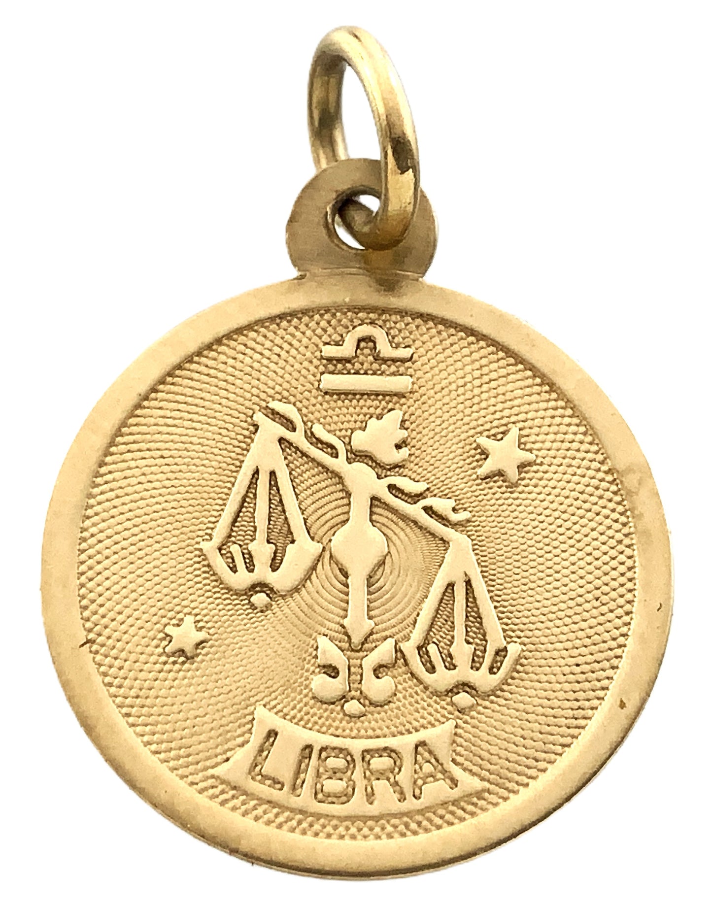 10K Yellow Gold Horoscope Zodiac Libra Charm Pendant AU348