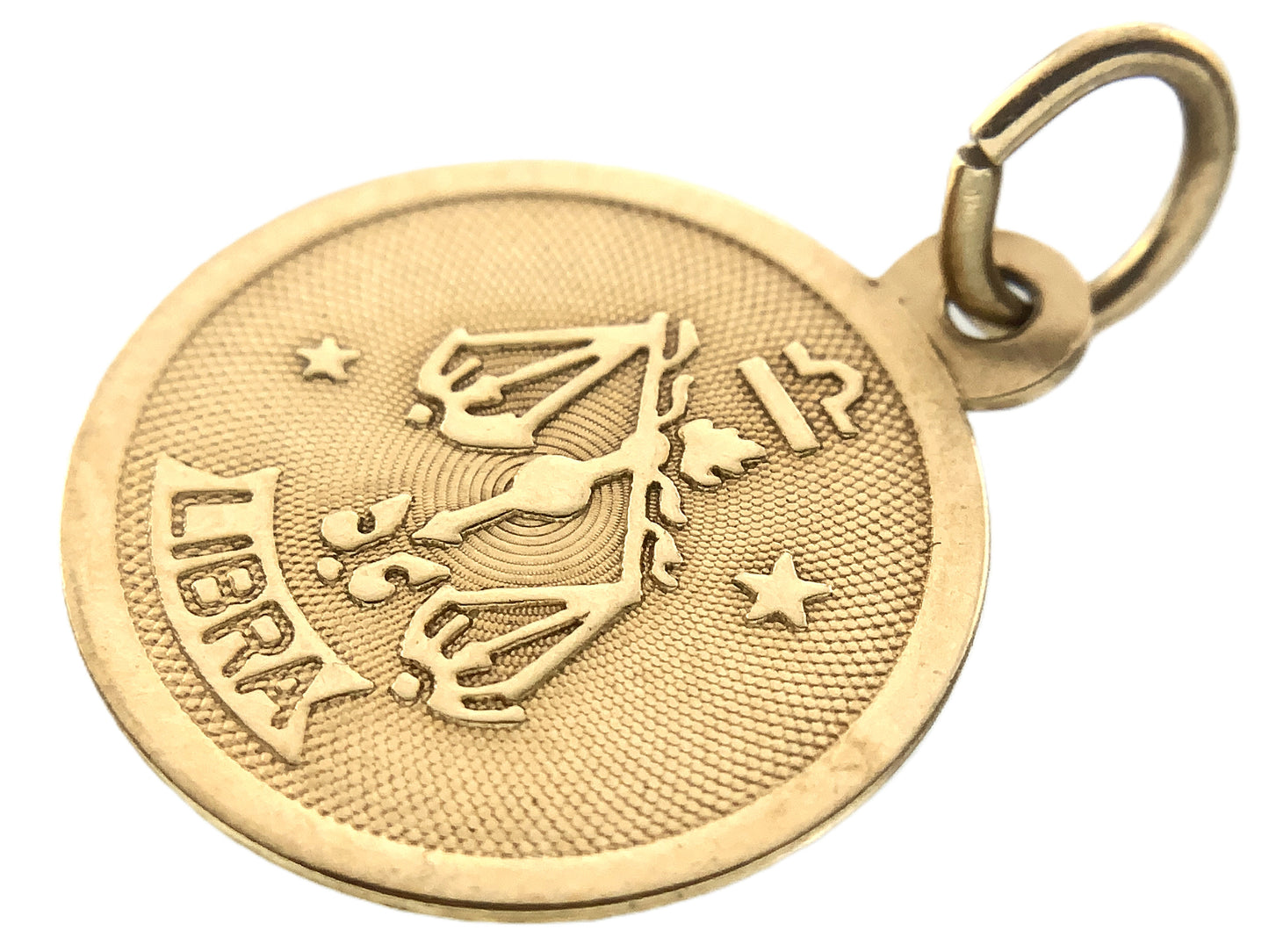 10K Yellow Gold Horoscope Zodiac Libra Charm Pendant AU348