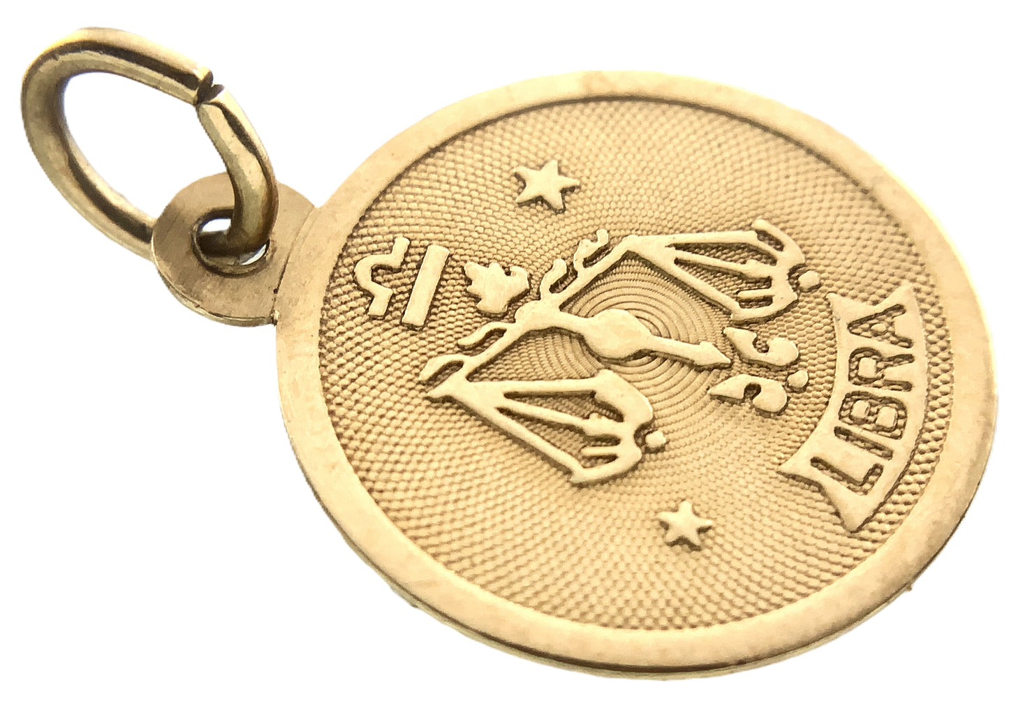 10K Yellow Gold Horoscope Zodiac Libra Charm Pendant AU348