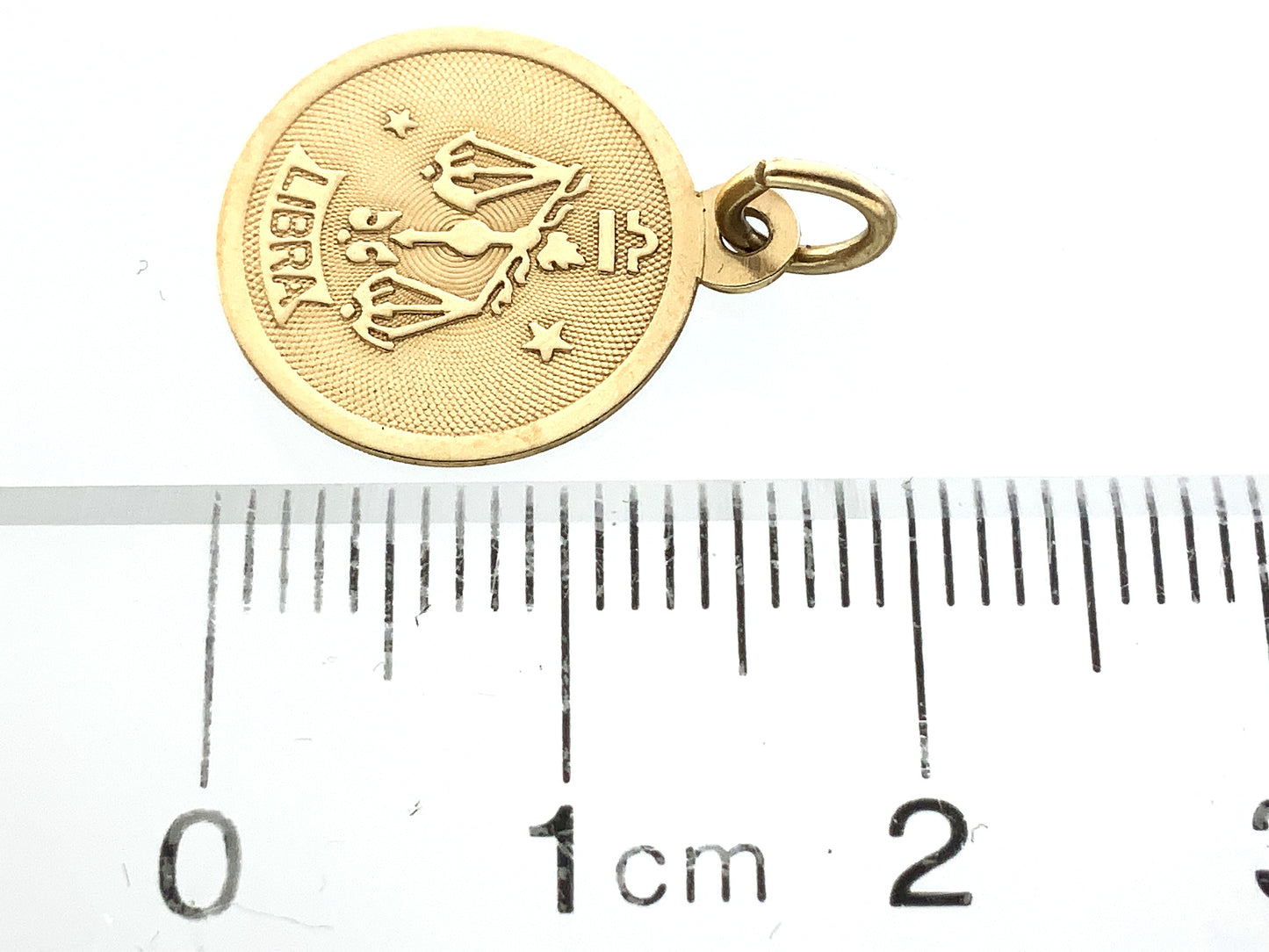 10K Yellow Gold Horoscope Zodiac Libra Charm Pendant AU348