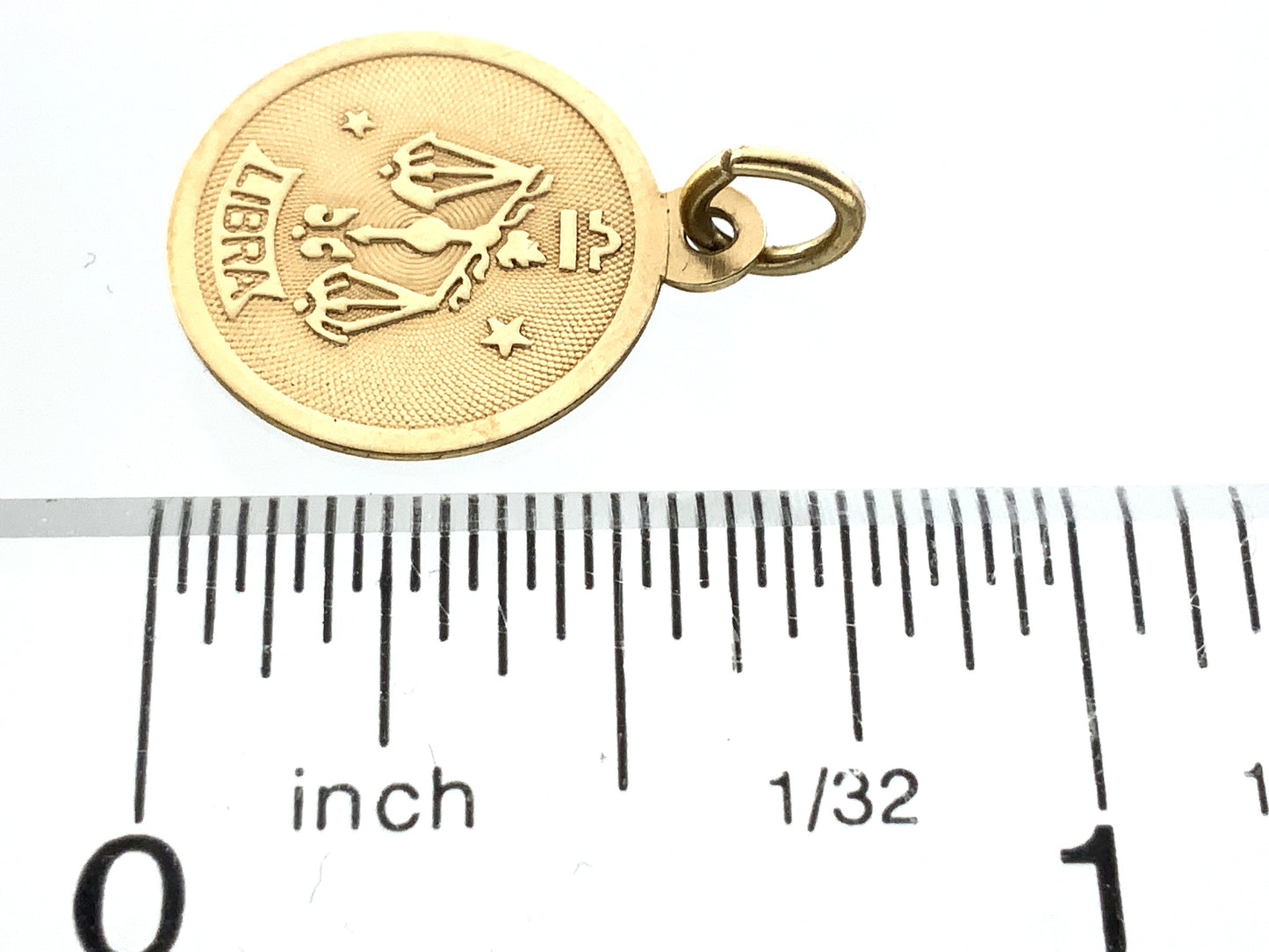 10K Yellow Gold Horoscope Zodiac Libra Charm Pendant AU348