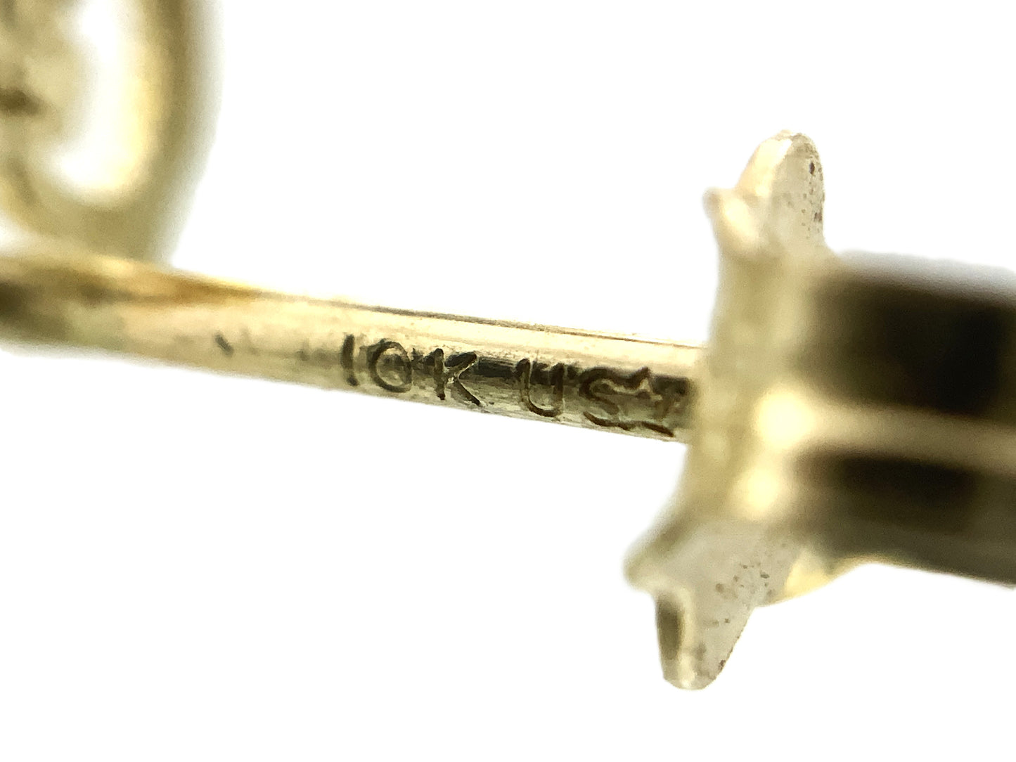 10K Yellow Gold Diamond Cut Finish Push Back Closure Earrings AU352