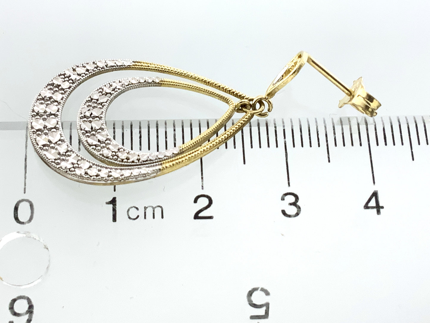10K Yellow Gold Diamond Cut Finish Push Back Closure Earrings AU352