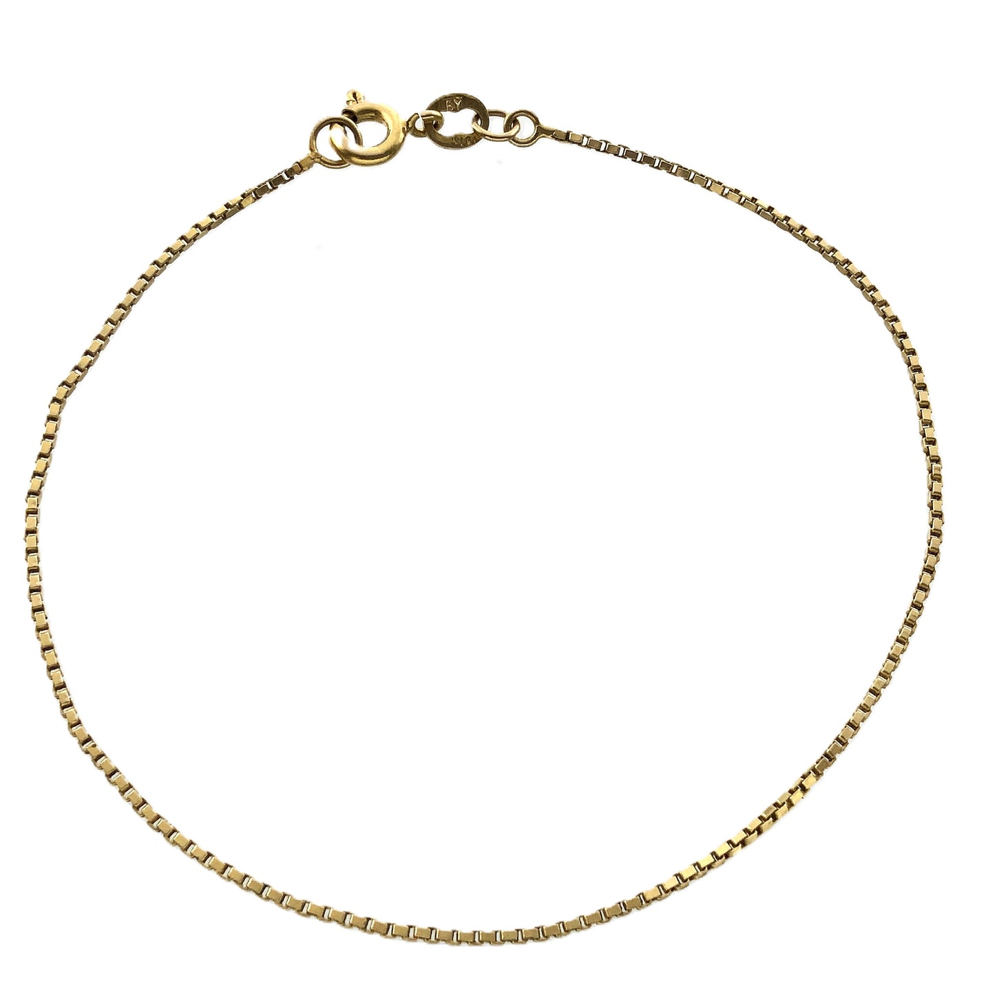 10K Yellow Gold Box Chain 19 in x 1 mm Bracelet AU354