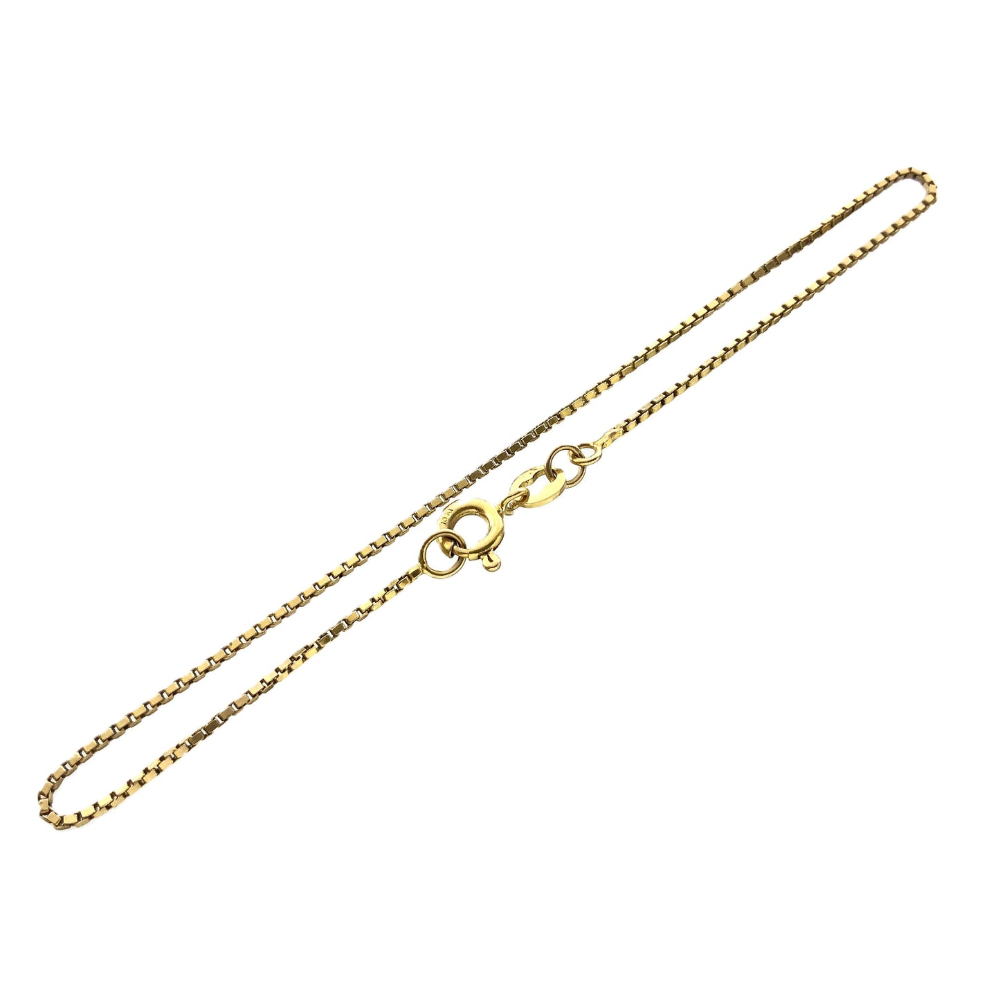 10K Yellow Gold Box Chain 19 in x 1 mm Bracelet AU354