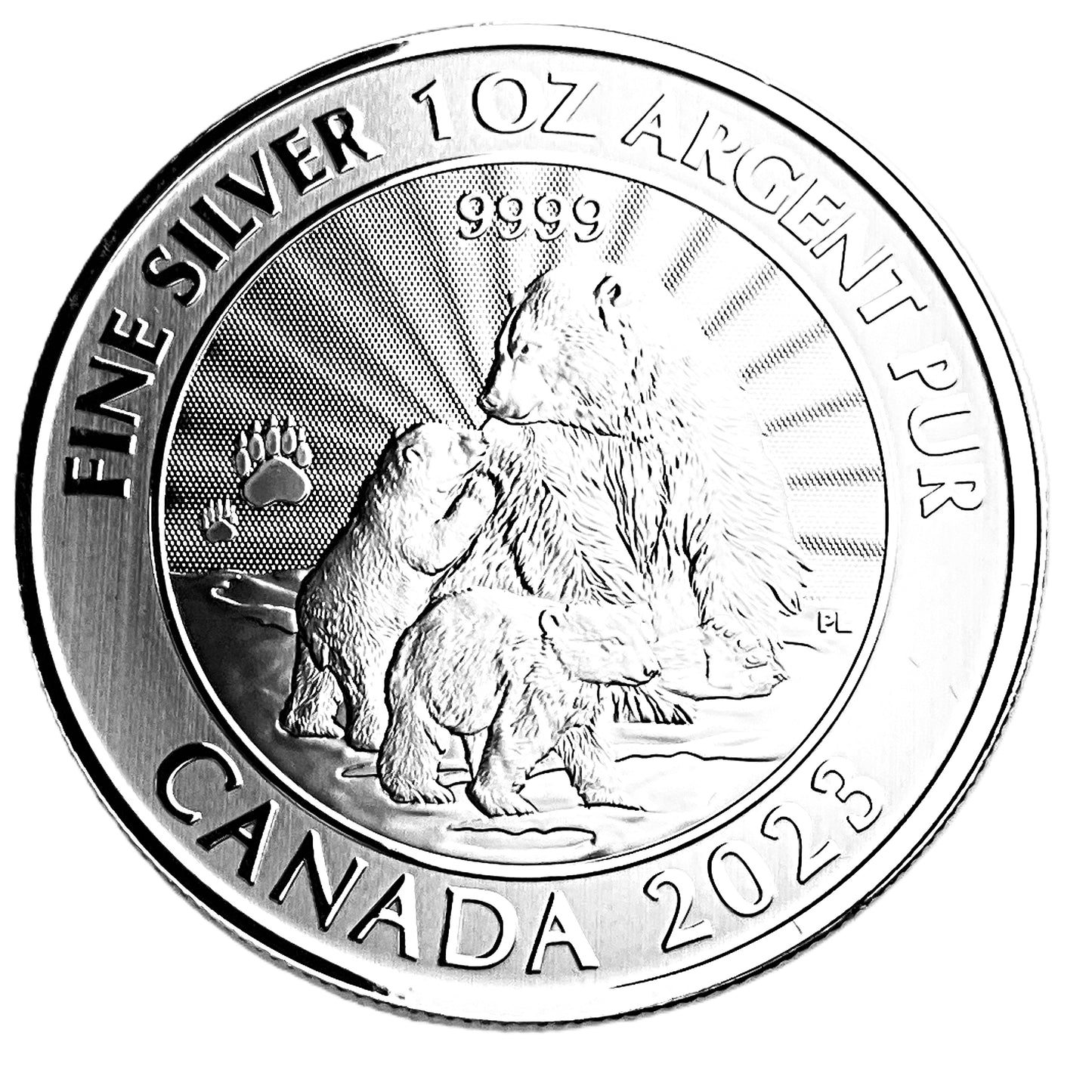 1 ozt Majestic Polar Bear Cubs 9999 Silver $5