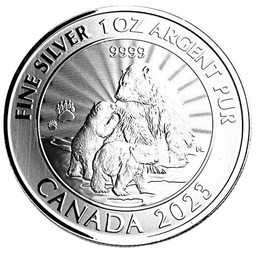 1 ozt Majestic Polar Bear Cubs 9999 Silver $5