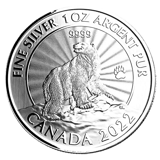 1 ozt Majestic Solitary Polar Bear 9999 Silver $5