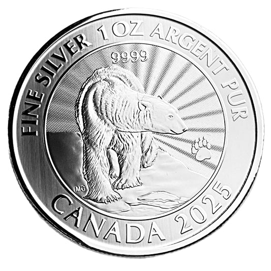 1 ozt Majestic Solitary Polar Bear 9999 $5