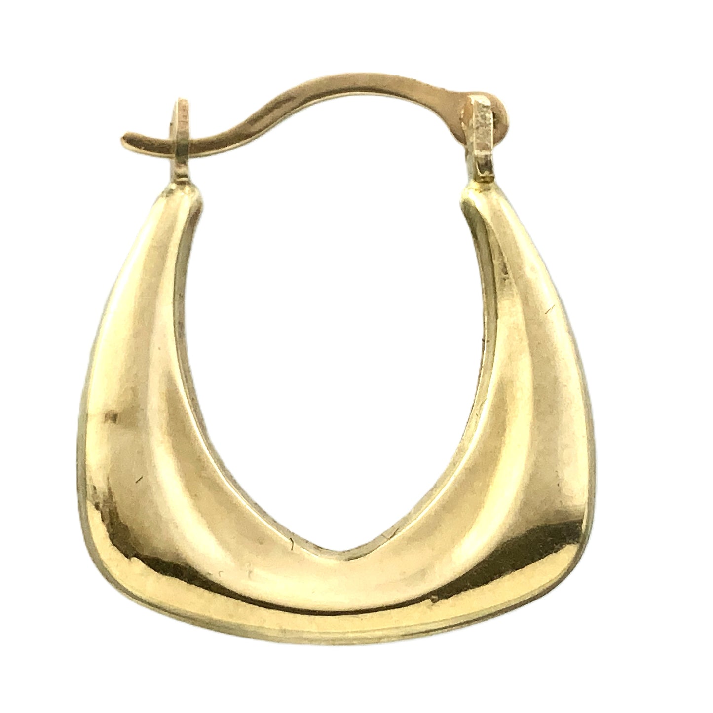 10K Yellow Gold Chunky Hollow U-Shaped Hoop Earrings AU356