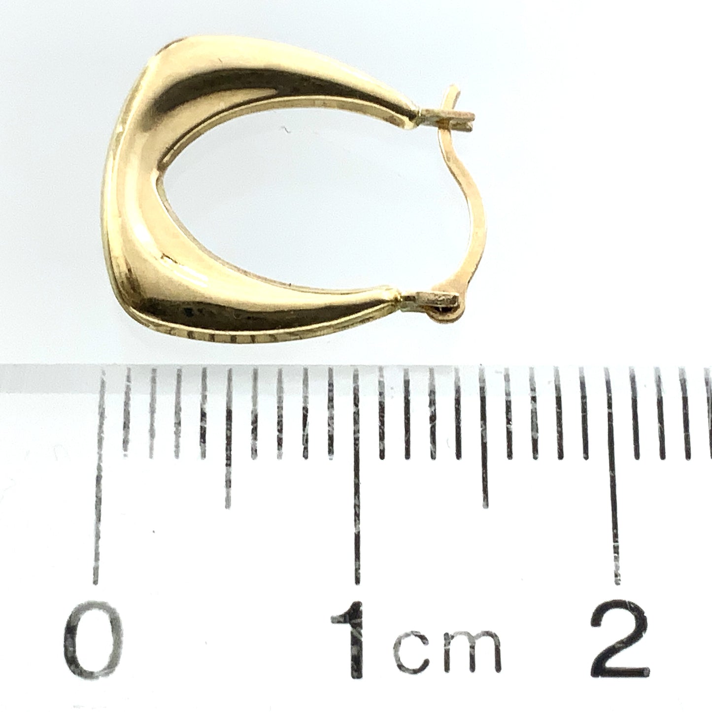 10K Yellow Gold Chunky Hollow U-Shaped Hoop Earrings AU356