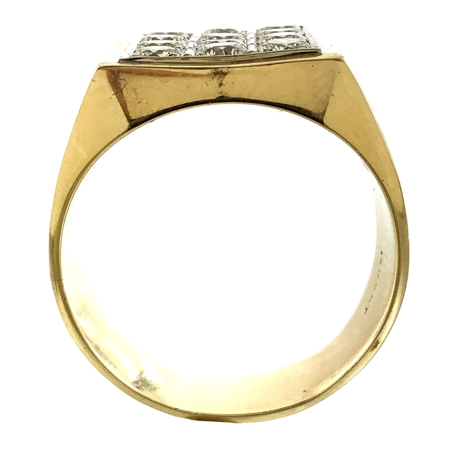 14K Yellow Gold with 12 Diamonds Ring 1.8 Total Carats Size 11.5 AU359