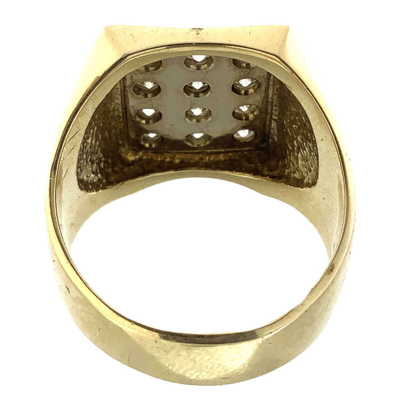 14K Yellow Gold with 12 Diamonds Ring 1.8 Total Carats Size 11.5 AU359