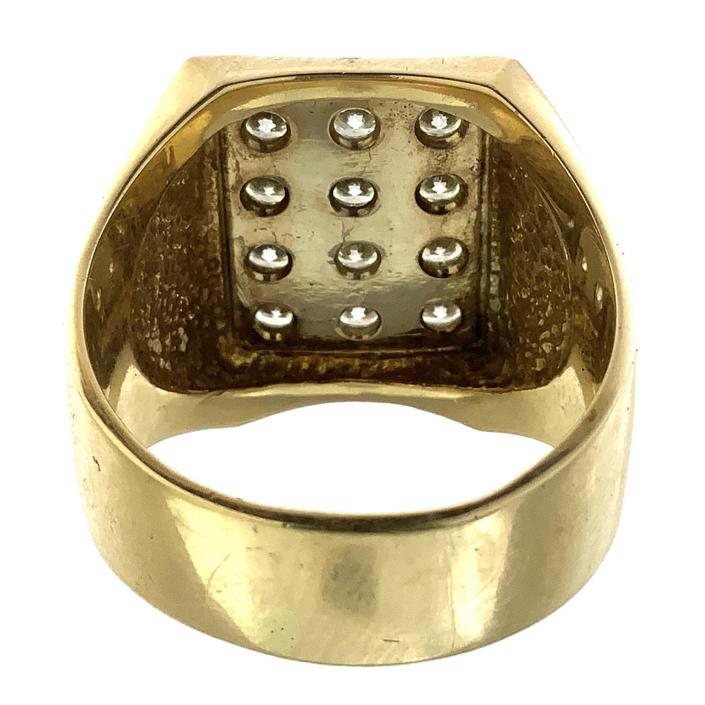 14K Yellow Gold with 12 Diamonds Ring 1.8 Total Carats Size 11.5 AU359