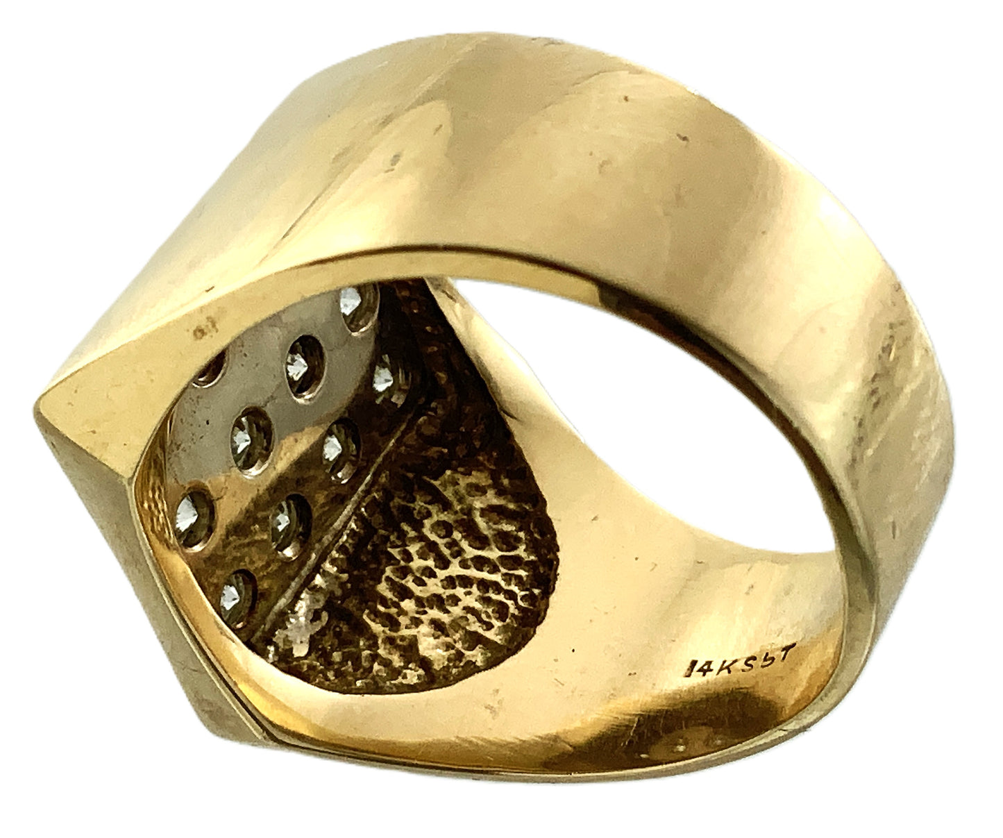 14K Yellow Gold with 12 Diamonds Ring 1.8 Total Carats Size 11.5 AU359