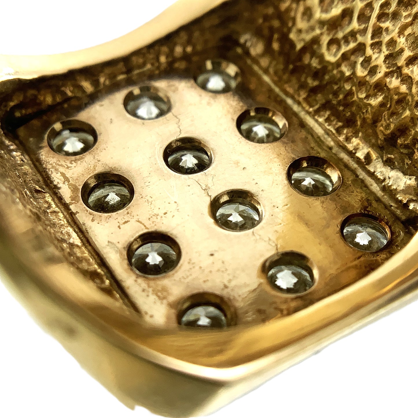 14K Yellow Gold with 12 Diamonds Ring 1.8 Total Carats Size 11.5 AU359