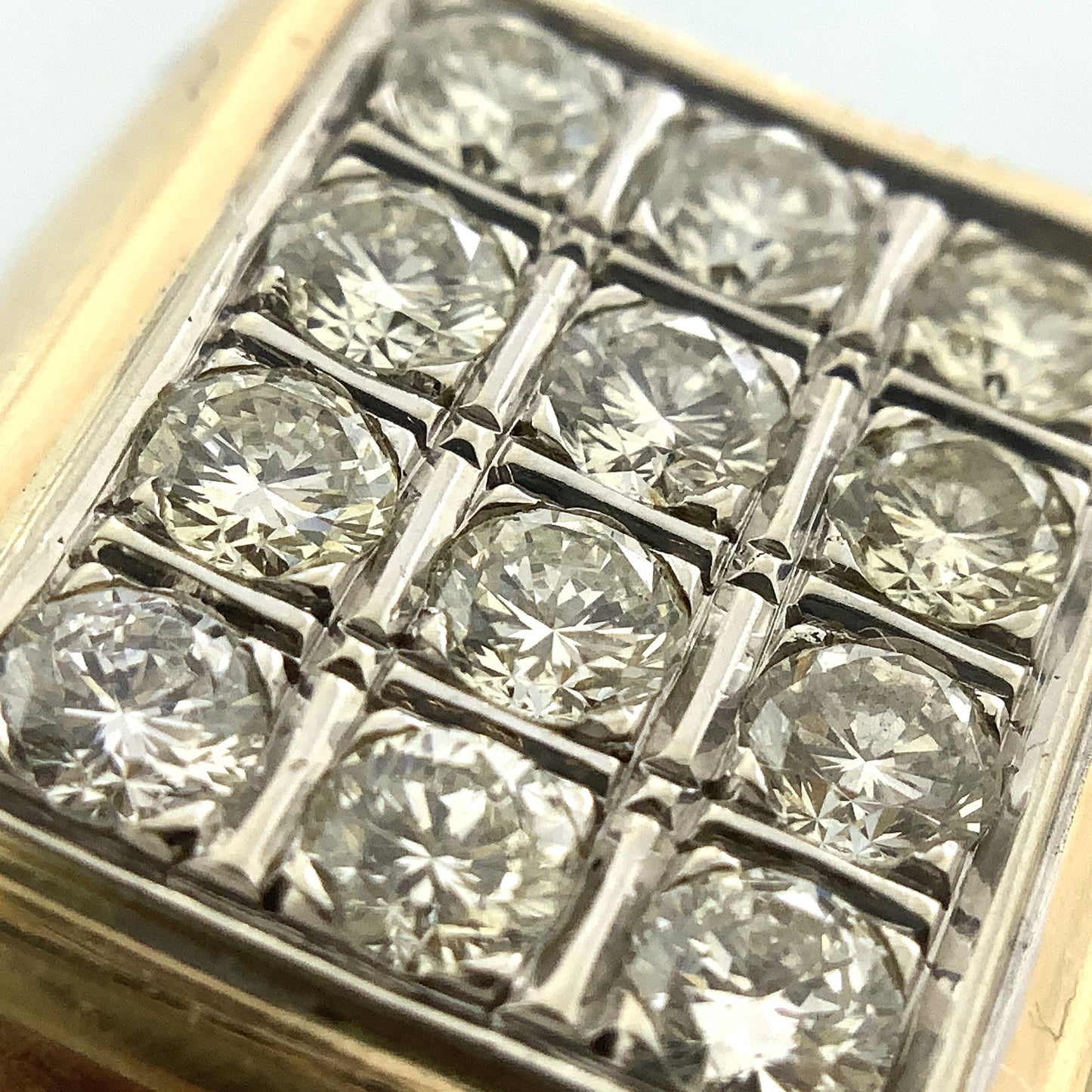 14K Yellow Gold with 12 Diamonds Ring 1.8 Total Carats Size 11.5 AU359