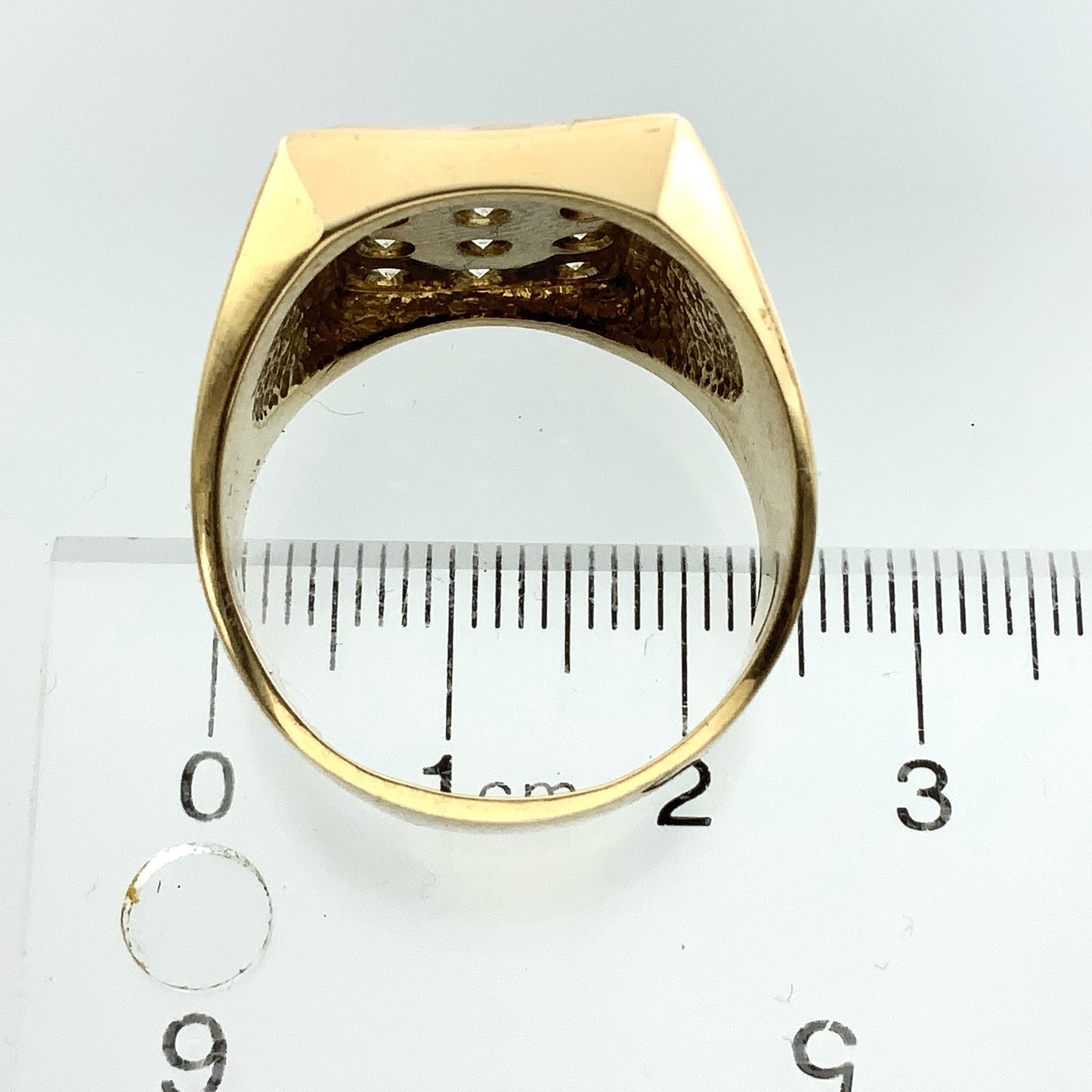 14K Yellow Gold with 12 Diamonds Ring 1.8 Total Carats Size 11.5 AU359