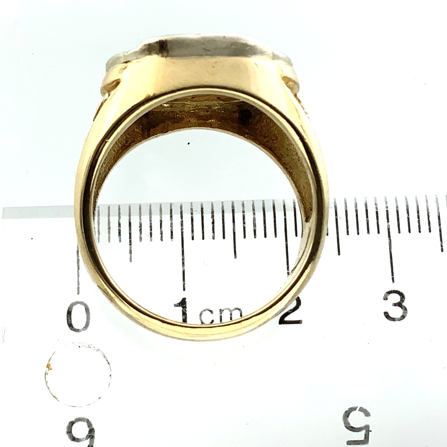 14K Yellow Gold Luck Horseshoe and Horse Head with 14 Diamonds .28 Total Carats Ring Size 9 AU360
