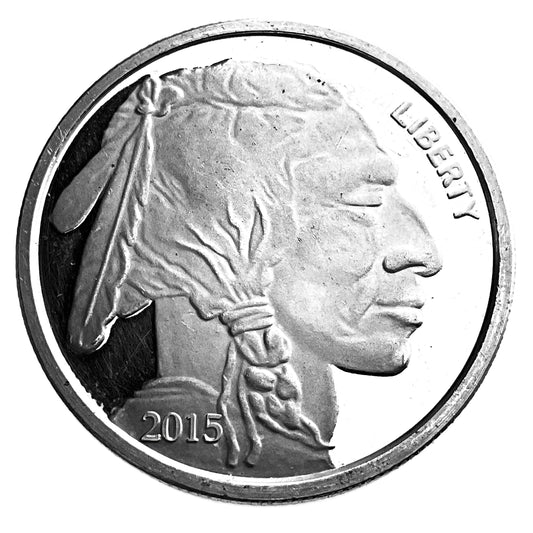 1 ozt Indian Buffalo 999 SilverTowne Round