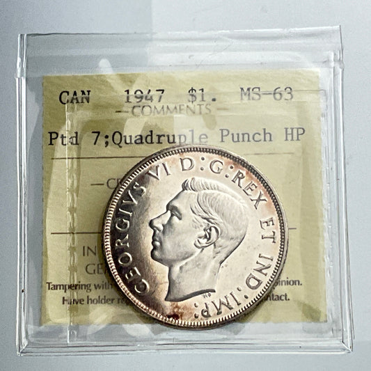600 ozt 1947 Pointed 7 Quadruple HP MS-63