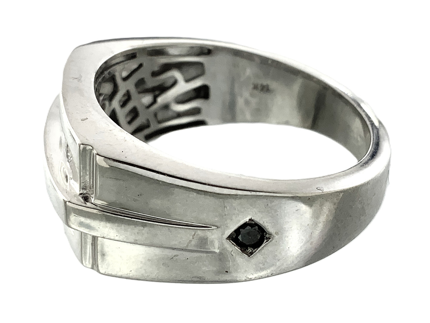 10K White Gold Two Channel Princess Diamonds Band Ring .9 Total Carats Size 10 AU363