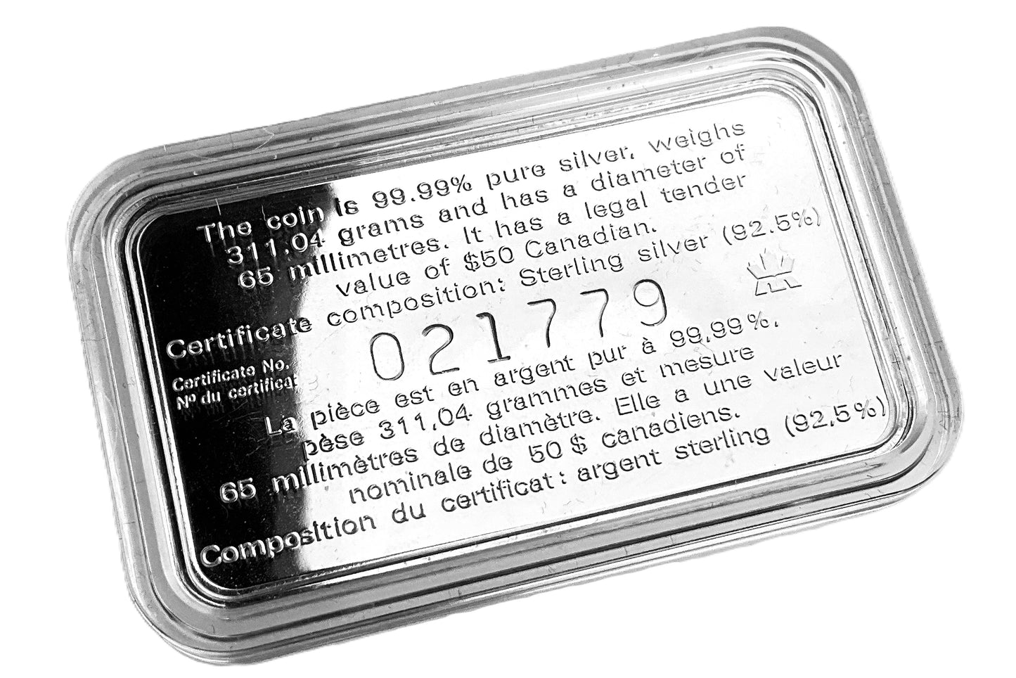 10 ozt Maple Leaf 9999 Silver $50 Coin