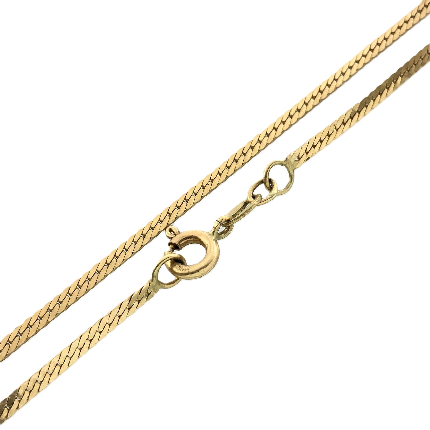 10K Yellow Gold Herringbone Long 24in x 1.5mm Chain Necklace AU361
