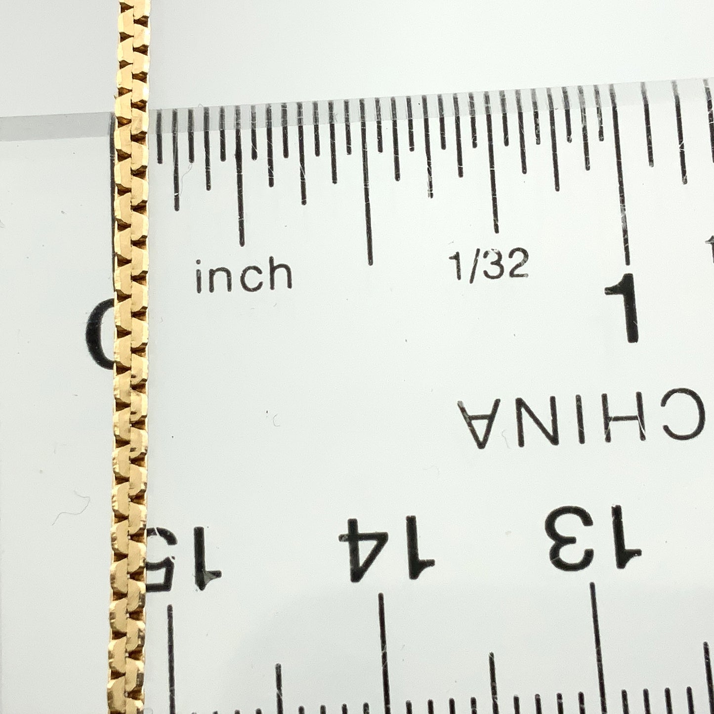 10K Yellow Gold Hollow Box Chain 18in x 1.5mm Chain Necklace AU364