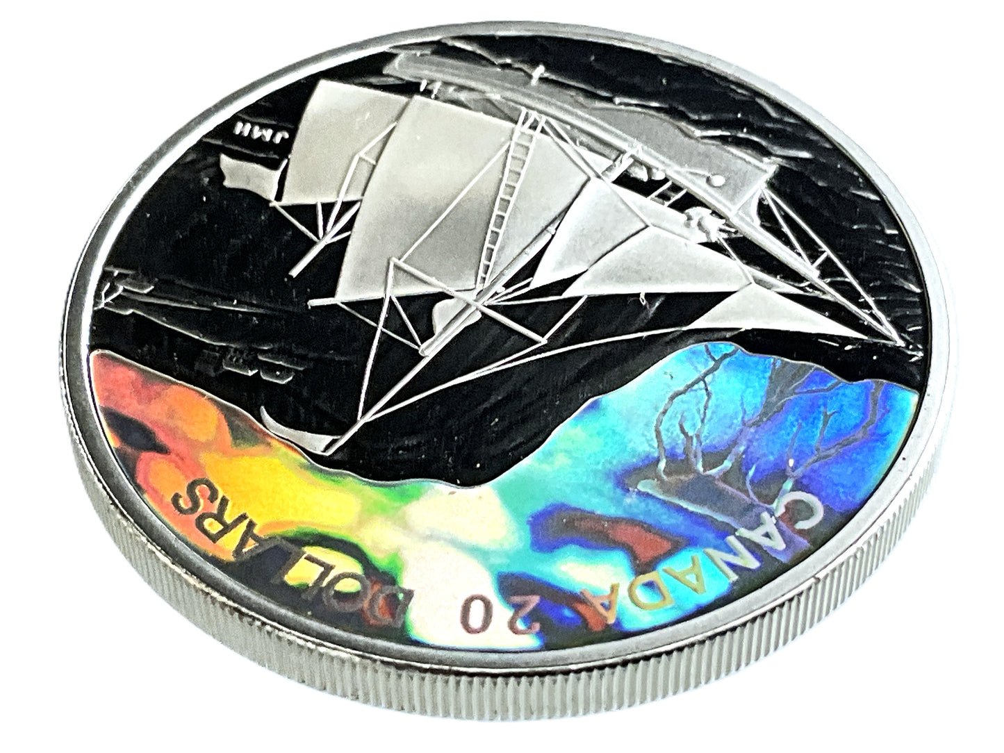 1.01 ozt Holographic Ketch 9999 Silver $20