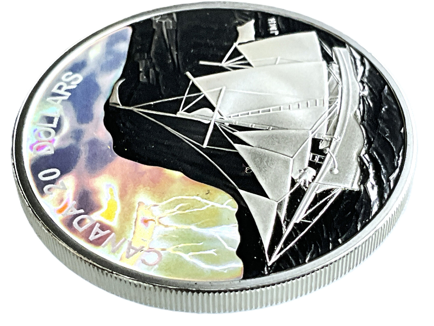 1.01 ozt Holographic Ketch 9999 Silver $20