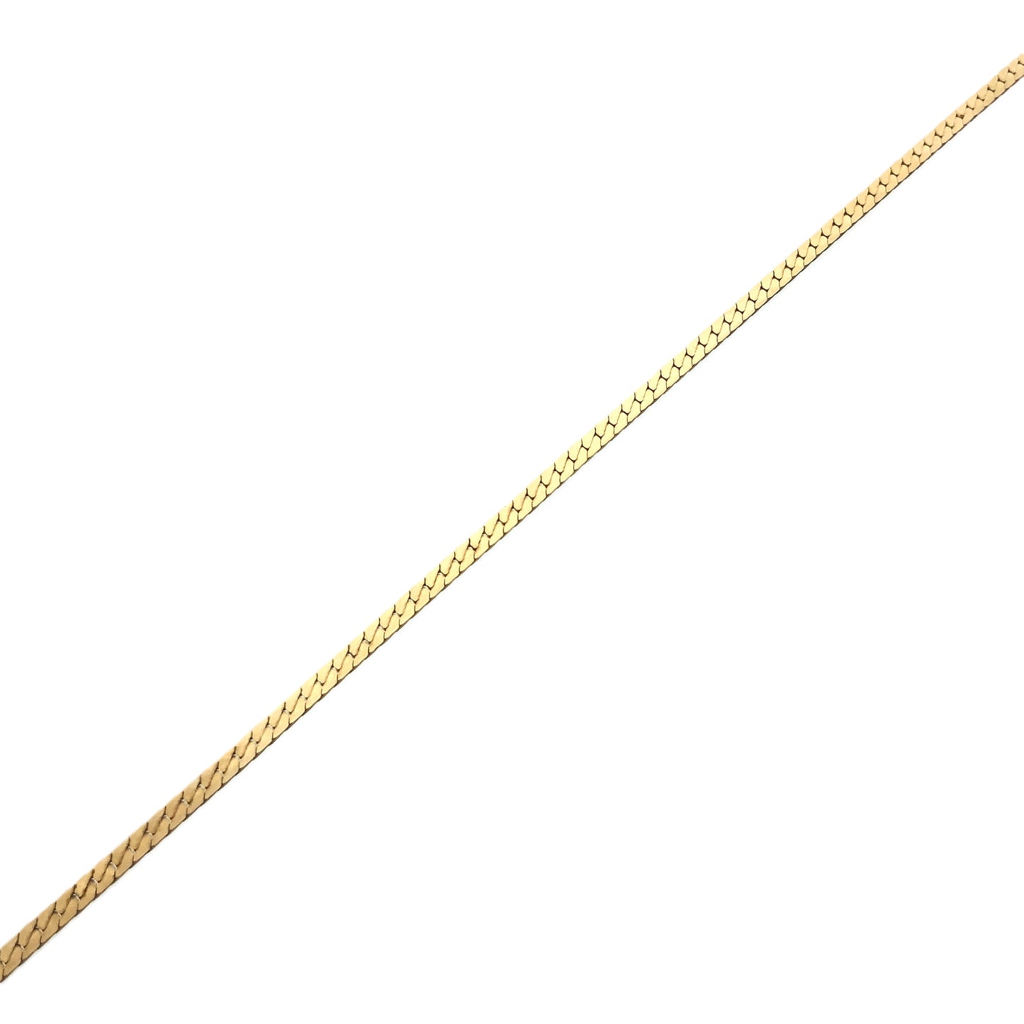 10K Yellow Gold Flat Curb Chain Link 16in x 1.5mm Necklace AU365