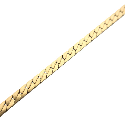 10K Yellow Gold Flat Curb Chain Link 16in x 1.5mm Necklace AU365
