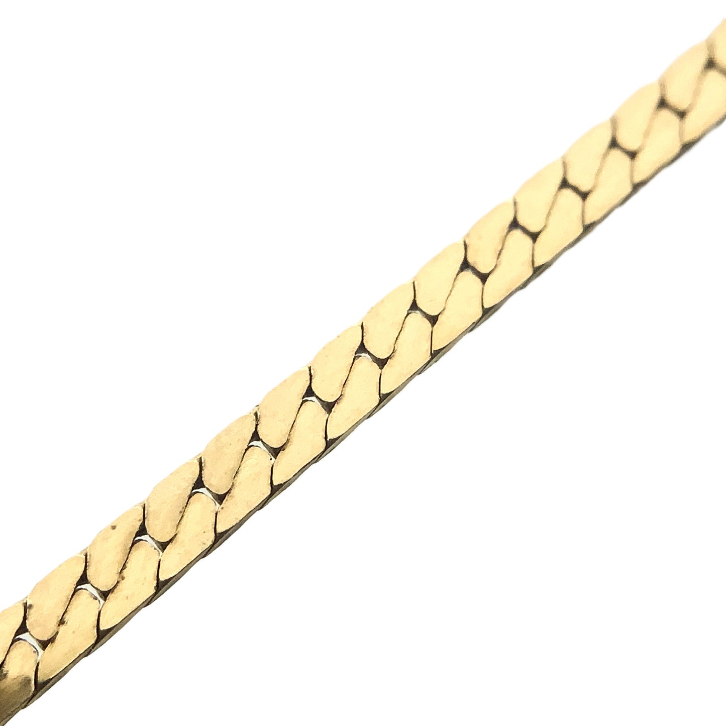 10K Yellow Gold Flat Curb Chain Link 16in x 1.5mm Necklace AU365