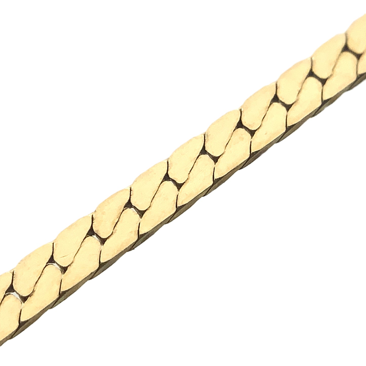 10K Yellow Gold Flat Curb Chain Link 16in x 1.5mm Necklace AU365