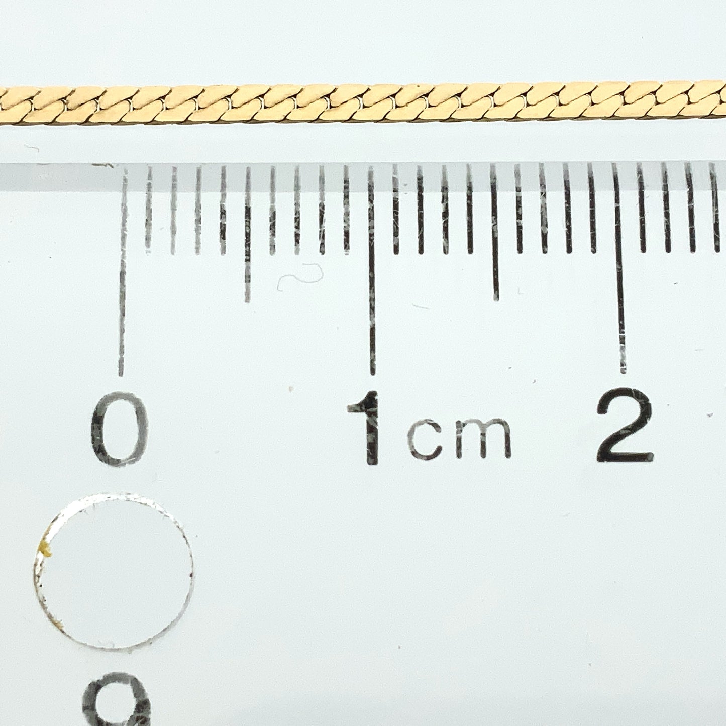 10K Yellow Gold Flat Curb Chain Link 16in x 1.5mm Necklace AU365