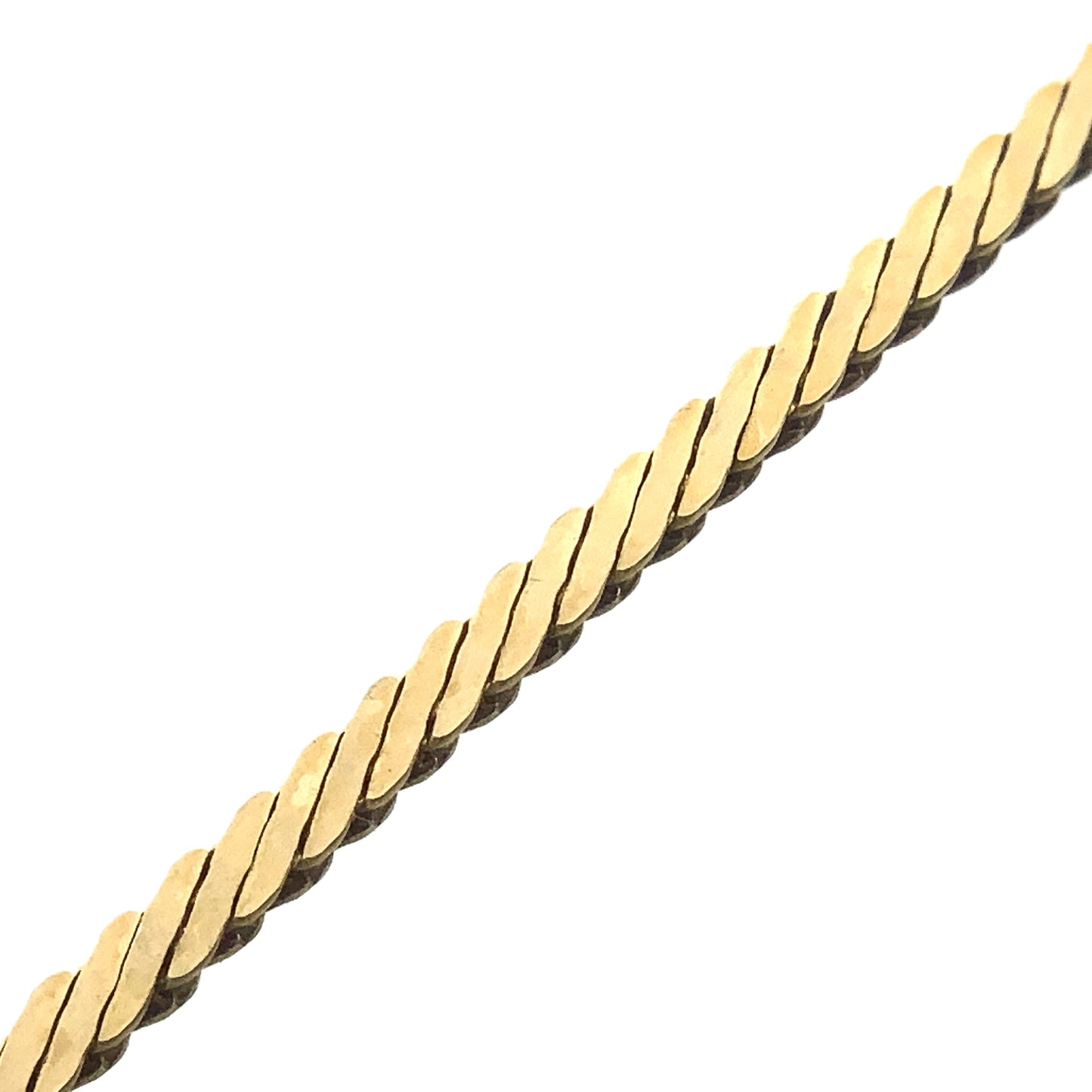 10K Yellow Gold Flat Snake Chain Link 16in x 1.2mm Necklace AU366
